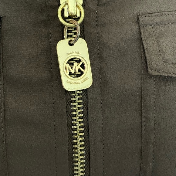 MICHAEL Michael Kors Womens Top Full Zip Long Sleeve Roll Tab Brown Size S - Picture 7 of 7